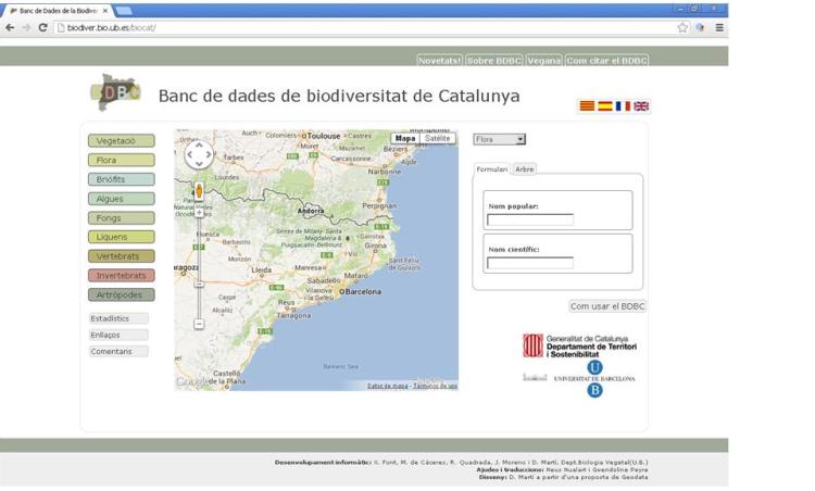 Banc de dades de biodiversitat de Catalunya