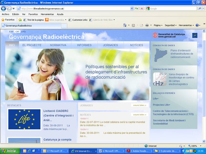 Web del Projecte LIFE+ de governança radioelèctrica